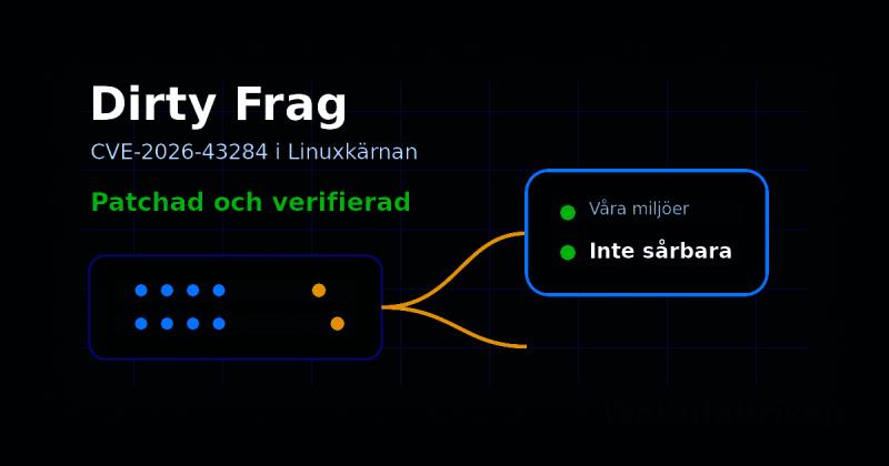 Dirty Frag är patchad hos Webbfabriken
