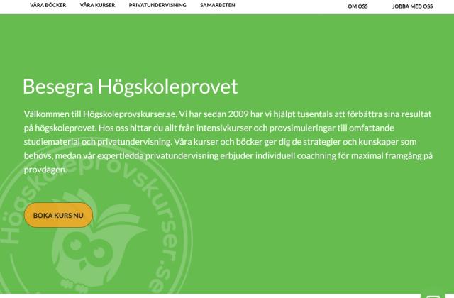 Högskoleprovskurser på surfplatta