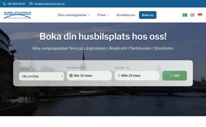 Husbilstockholm hemsida med bokningssystem av Webbfabriken Stockholm