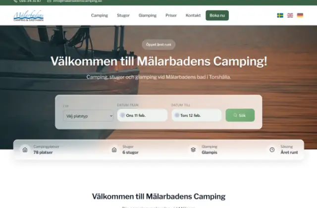 Campingwebb med bokningssystem byggd av Webbfabriken